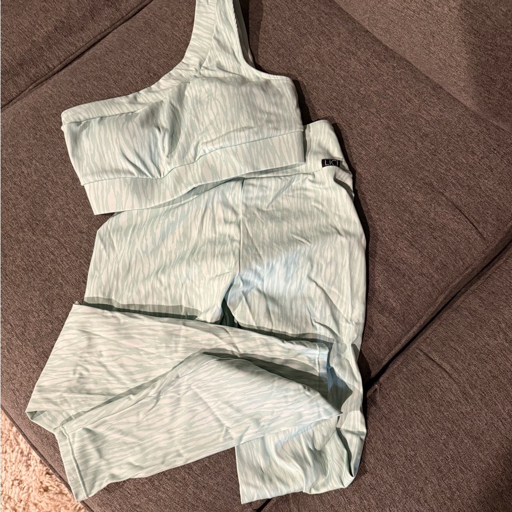 Blue Casual Loungewear Set with Soft Texture